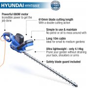 Hyundai  HYHT680E 680W 610mm Corded Electric Hedge Trimmer / Pruner